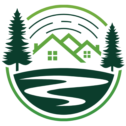 Green White Modern Garden Landscape Logo