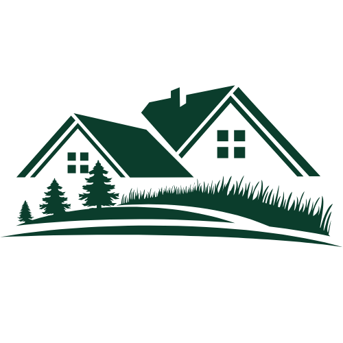 Green and White Illustrative Landscaping Logo